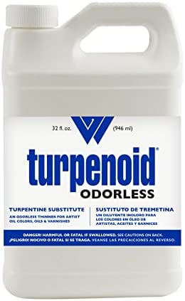 Weber Odorless Turpenoid, Artist Paint Thinner and Cleaner, 946ml (32 Fl Oz) Bottle,