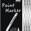 White Paint Pen, 6 Pack 0.7mm Acrylic White Permanent Marker White Paint Pens for