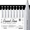 White Paint Pen for Art - 8Pack Acrylic White Paint Marker for Rock Painting, Stone,
