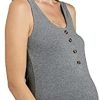 Lola & Luke Casual Maternity Sleeveless Jumpsuit with Buttons for Womens - Overall