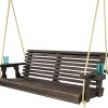 Amish Casual Heavy Duty 800 Lb Roll Back Treated Porch Swing with Hanging Ropes and