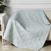 Levtex Home - 100% Linen Front/100% Cotton Back - Quilted Throw - Washed Linen - Spa