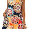 SimpleFun Summer Dresses for Women Beach Floral Tshirt Sundress Casual Pockets Boho