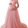 Women's Convertible Multi Way Wrap Tulle Maternity Dress Fit Maxi Off Shoulder