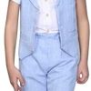4Pcs Kids Boy’s Suits Gentleman Summer Outfit Vest, Short Sleeve Shirt, Bowtie Pants