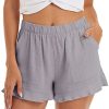 TACVASEN Women's Shorts Casual Summer Cotton Linen Pants Comfy Beach Yoga Solid Cute