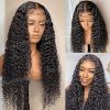 T-Middle Part Lace Front Wigs Human Hair Water Wave Wigs Brazilian Virgin Hair Deep