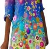 AAZJSS Linen Midi Dress Women Half Sleeve V Neck Boho Beach Dress African Summer Knee