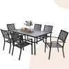 MFSTUDIO 7 Piece Metal Patio Dining Sets, Outdoor Furniture Dining Sets with 6