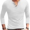 Conmite Mens Lightweight Henley Shirts Regular Fit Casual Long Sleeve Button T-Shirt