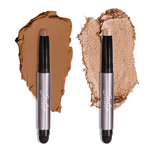 Julep Eyeshadow 101 Crème to Powder Waterproof Eyeshadow Stick Duo, Sand Shimmer and