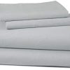 100% Cotton Sheet - Light Grey - Twin Sheet Set - 3 Piece Long Staple Combed Cotton