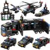 1020 Pieces City Police Station Building Blocks Set, 8 in 1 Mobile Command Center