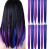 12 Pcs Colored Party Highlights Colorful Clip in Hair Extensions 22 inch Straight
