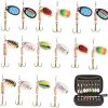 16Pcs Fishing Lures Spinner Spinnerbaits with Hooks for Saltwater Freshwater Bass
