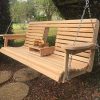 5 Ft Cypress Porch Swing with Flip Down Console Cup Holders & Unique Adjustable