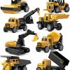 Alloy Small Construction Cars Vehicles, Geyiie Die Cast Mini Construction Truck Toys,
