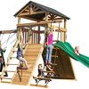 Backyard Discovery Endeavor All Cedar Wood Swing Set Playset for Backyard with Large