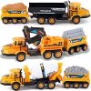 Big Rig Construction Tow Trucks w/ Trailers Toy Cargo Transport Vehicles Playset -