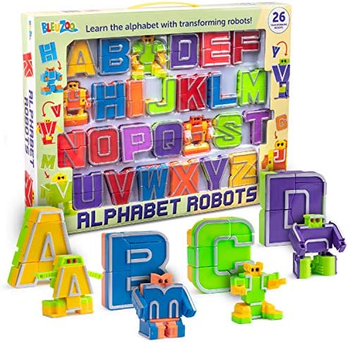BleuZoo Alphabet Robots Action Figure Alpha-Bots Educational ABC Letters Preschool