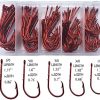 Cheerouters 100 Piece 5 Sizes 1/0-5/0 Offset Bait Holder Fishing Hooks Barbed Shank