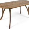 Christopher Knight Home 304869 Baia Outdoor 70" Oval Acacia Wood Dining Table, Teak