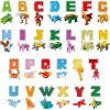 DAZZCOOL Letter Transforming Dinosaur Toys for Kids, STEM ABC Learning Toys Stem