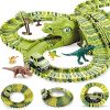Dinosaur Toys Track Cars for Boys - 240 Pcs Flexible Track Playset Toy Cars for Girls