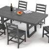 Erinnyees HDPE 7 Piece Patio Dining Set, Garden Furniture Set-6 Patio Dining Chairs