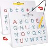 Gamenote Double Sided Magnetic Letter Board - 2 in 1 Alphabet Magnets Tracing Board