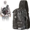 Ghosthorn Fishing Backpack Tackle Sling Bag - Fishing Backpack with Rod Holder -