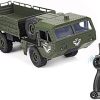 GoolRC Q75 RC Military Truck, 6WD 2.4GHz Remote Control Army Car Off-Road Truck for