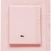 Lacoste 100% Cotton Percale Sheet Set, Solid, Iced Pink, Twin