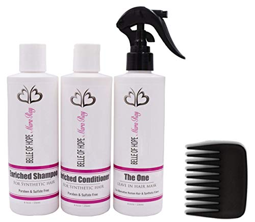 Mara Ray Luxury Enriched Hair Care Kit for Synthetic Hair Wigs, Extensions, Toupees