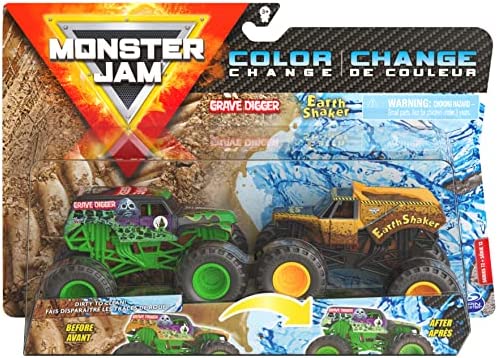 Monster Jam, Official Grave Digger vs. Earth Shaker Color-Changing Die-Cast Monster