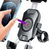 Motorcycle Phone Mount, Bike Phone Holder, BRCOVAN One-Touch Automatically Lock &