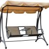 Outsunny 2-Person Outdoor Swing, Patio Swing Bench with Adjustable Tilt Canopy, Cup
