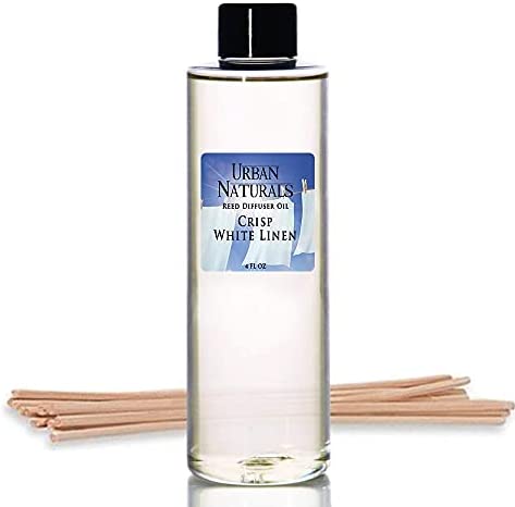 Urban Naturals Crisp White Linen Scented Oil Reed Diffuser Refill | Free Set of Reed