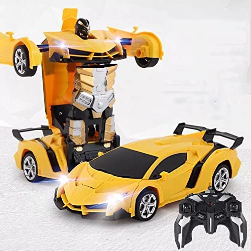 Weaston 1/18 Simulation Electric Remote Control Deformable Racing Car, One-Touch