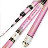 ZFF Carbon Telescopic Pink Fishing Rod Super Hard Ultra Light Carp Fishing Pole