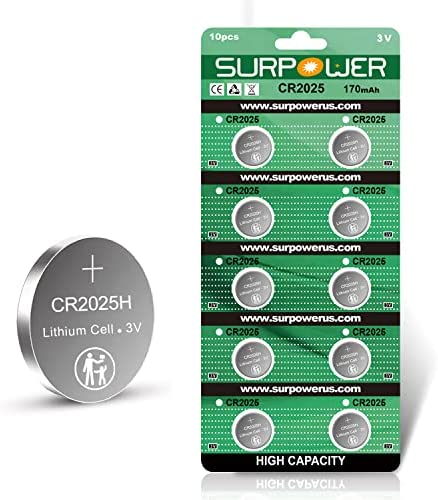 【5-Year Warranty】 SURPOWER CR2025 3V Lithium Battery CR 2025-10 Pack