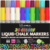 Kassa Liquid Chalk Markers for Blackboards (20 Colors) - Chalkboard Marker Erases on